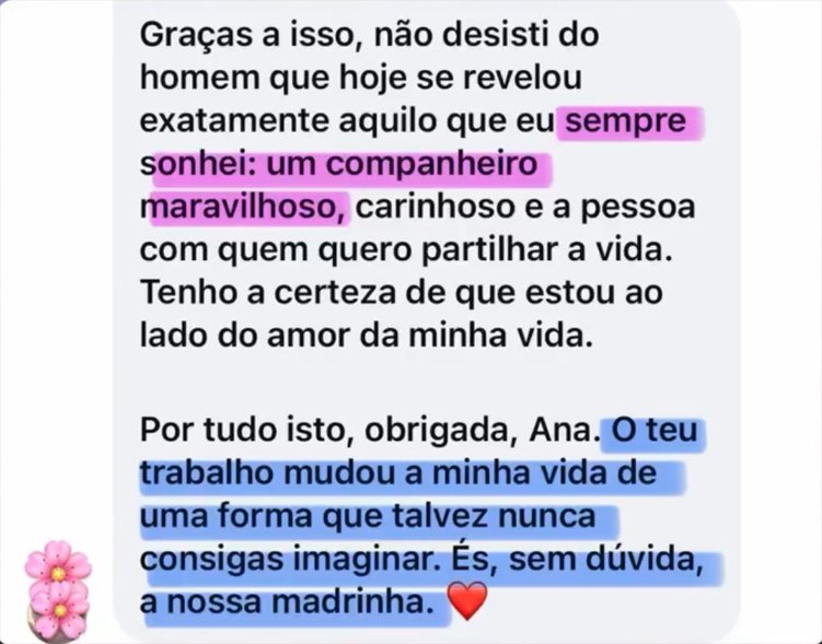 Depoimento: Ã©s, sem dÃºvida, a nossa madrinha