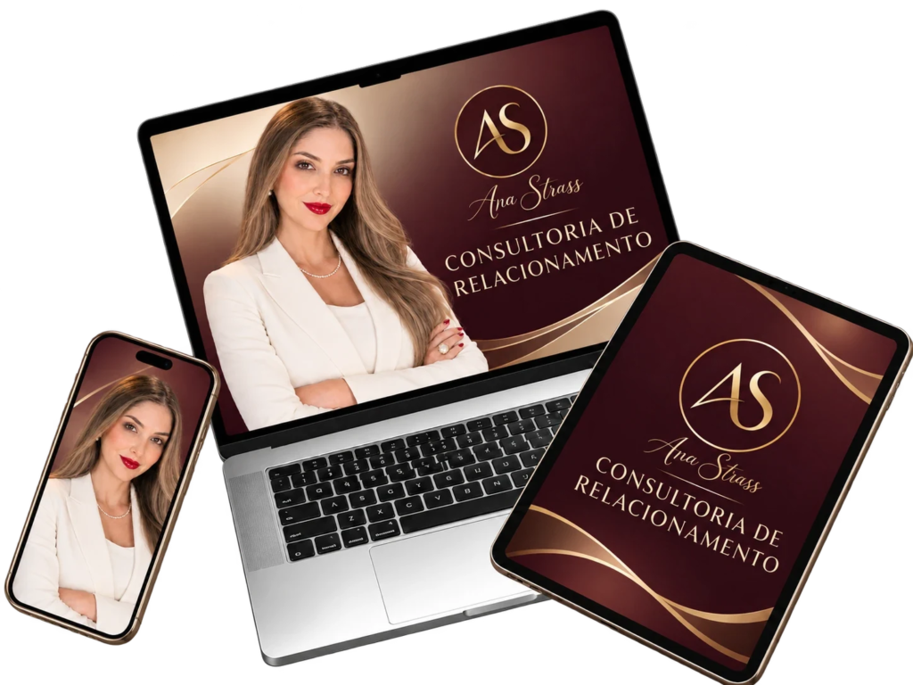 Consultoria de Relacionamento Ana Strass em notebook, tablet e celular